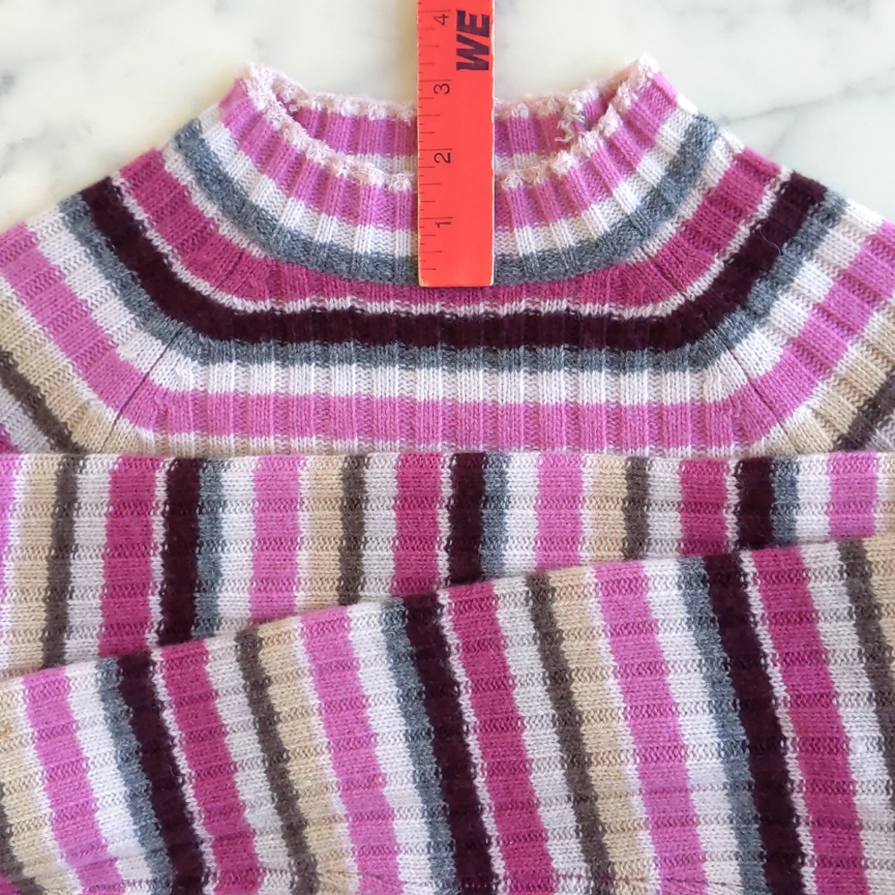 Wool Turtleneck Sweater With Multicolor Stripes W… - image 6